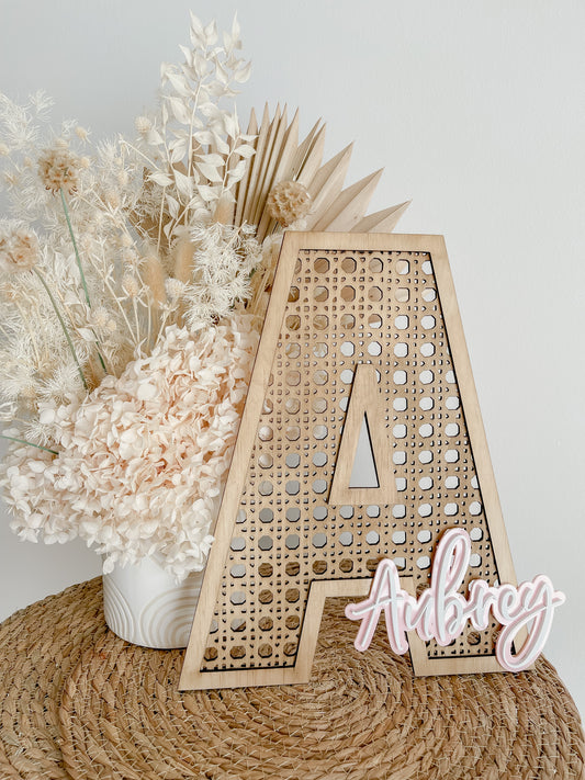 Rattan letter name Sign