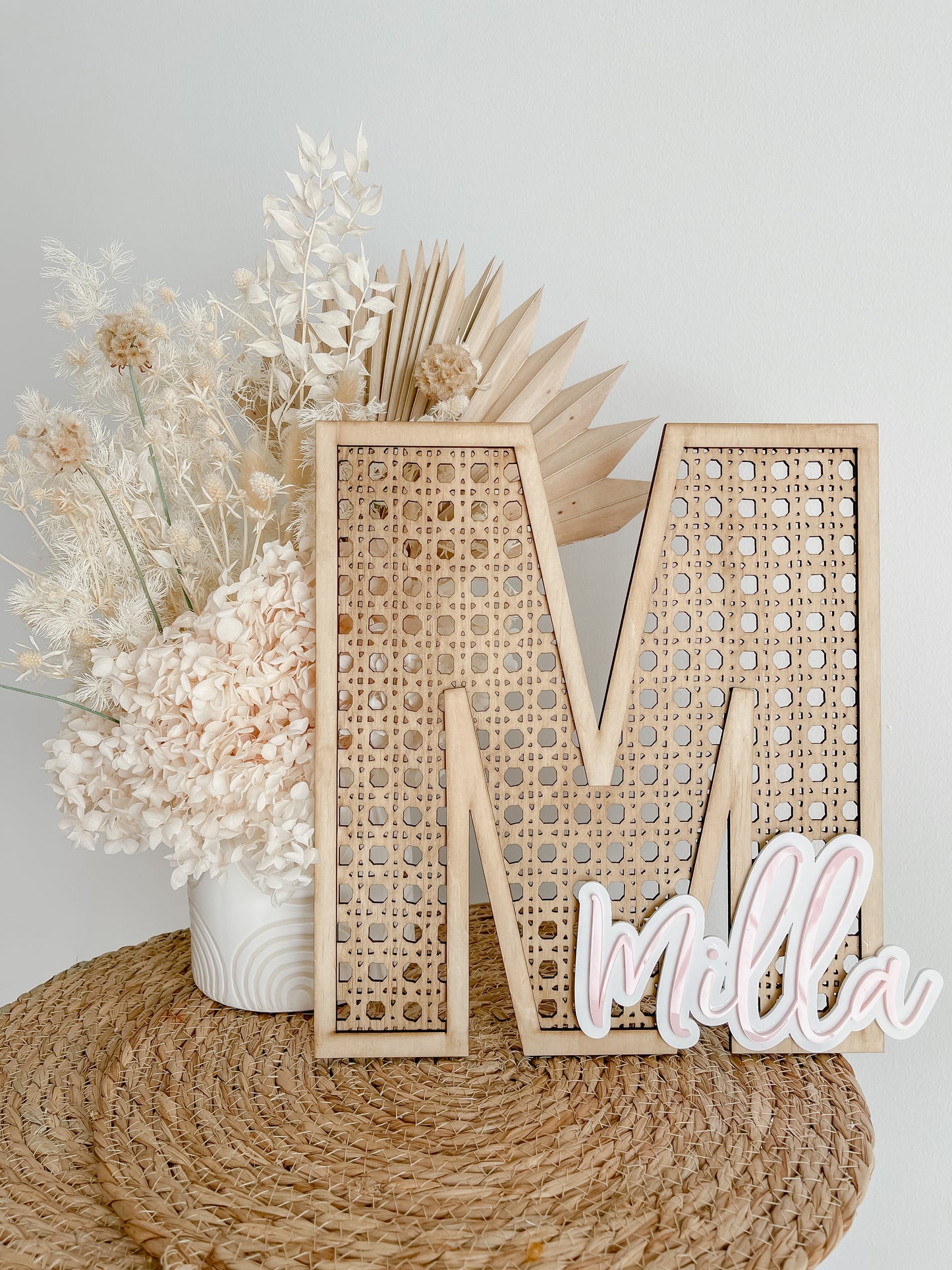 Rattan letter name Sign