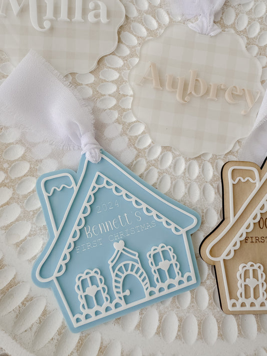 Gingerbread First Christmas Personalised Christmas ornaments