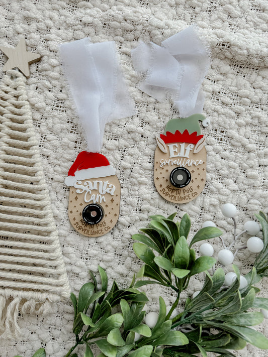 Santa Cam ornaments - Elf Cam ornaments