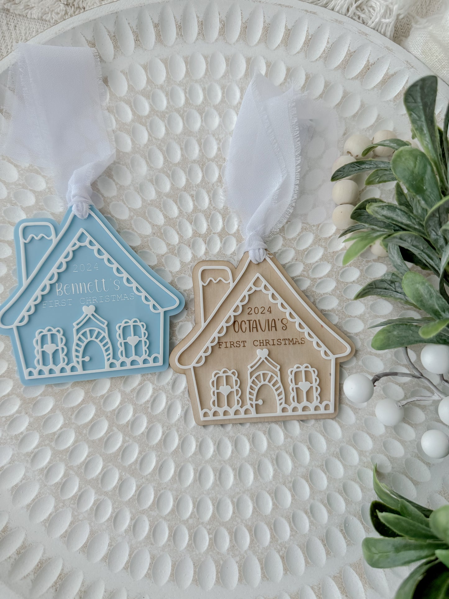 Gingerbread First Christmas Personalised Christmas ornaments