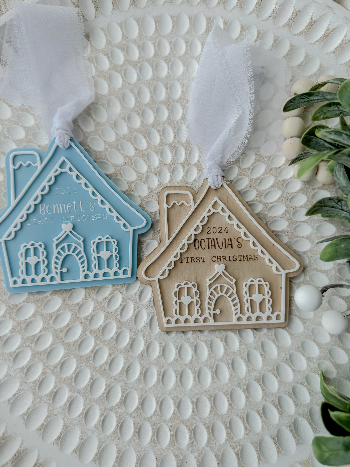 Gingerbread First Christmas Personalised Christmas ornaments